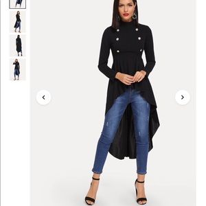 SHEIN Elegant mock neck D-Breasted Asymmetrical